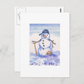 Baseball Snowman Briefkaart (Voorkant / Achterkant)