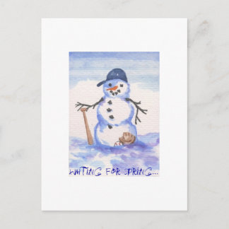Baseball Snowman Briefkaart