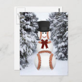 Baseball Snowman Briefkaart (Voorkant / Achterkant)