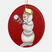 Baseball Snowman Keramisch Ornament (Links)