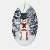 Baseball Snowman Keramisch Ornament (Links)