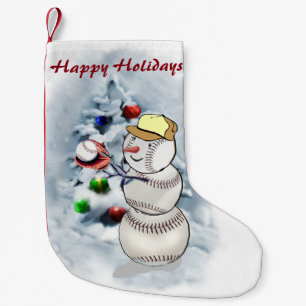 Baseball Snowman Kerstmis Kleine Kerstsok