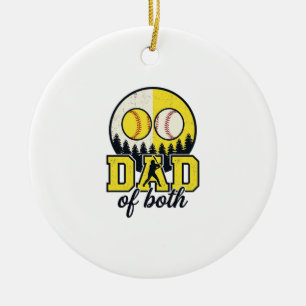 Baseball Softbal Vader van Beide Vintage Vector On Keramisch Ornament