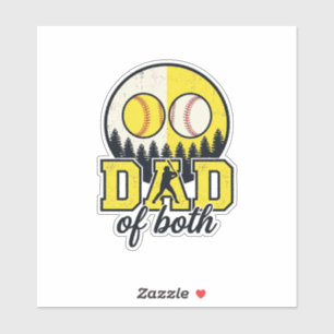 Baseball Softbal Vader van Beide Vintage Vector On Sticker
