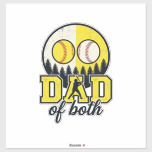Baseball Softbal Vader van Beide Vintage Vector On Sticker