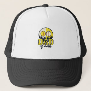 Baseball Softbal Vader van Beide Vintage Vector On Trucker Pet