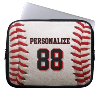 Baseball Softball Aangepaste Naam en Nummer Laptop Sleeve