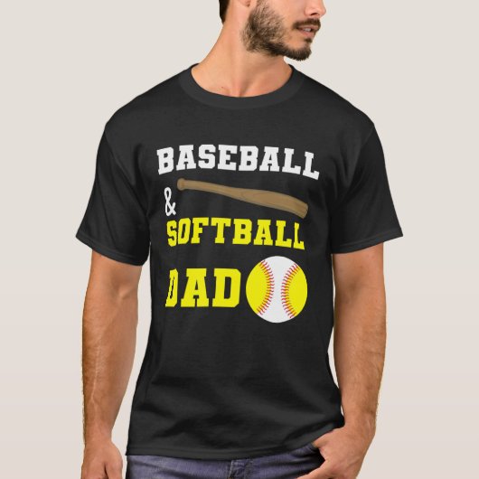 Baseball & Softball Dad Fathers day for dads T-shirt (Voorkant)