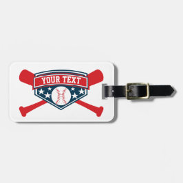 Baseball Softball Embleem personaliseren Bagagelabel