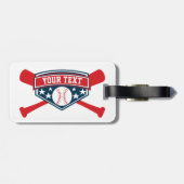 Baseball Softball Embleem personaliseren Bagagelabel (Achterkant horizontaal)
