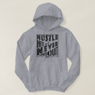 Baseball Softball Hustle Hit & Nooit stoppen Hoodie