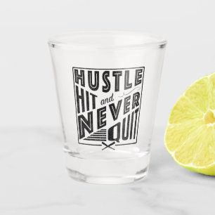 Baseball Softball Hustle Hit & Nooit stoppen Shot Glas