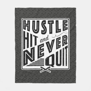 Baseball Softball Hustle Hit stopt nooit met duwen Fleece Deken