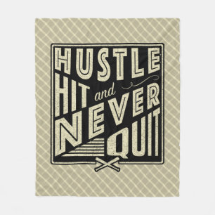 Baseball Softball Hustle Hit stopt nooit met duwen Fleece Deken
