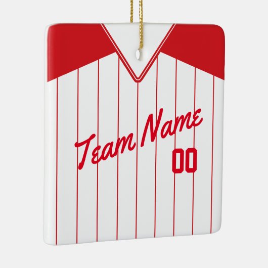 Baseball Softball Jersey Gepersonaliseerde organis Keramisch Ornament (Rechts)
