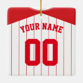 Baseball Softball Jersey Gepersonaliseerde organis Keramisch Ornament (Achterkant)