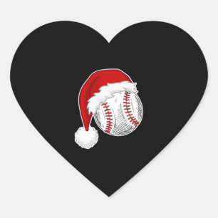 Baseball, Softball-liefhebbers - Pet met kerstkers Hart Sticker