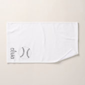 Baseball/Softball Script Girly Monogram Naam Bad Handdoek (Handdoek)