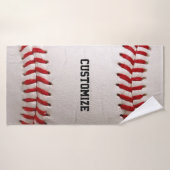 Baseball Softball Steekwerk Aangepaste Tekst Badhanddoek (Badhanddoek)