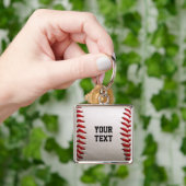 Baseball Softball Steekwerk Aangepaste Tekst Sleutelhanger (Hand)