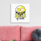 Baseball Softball Vader van Beide Vintage Vector O Canvas Afdruk (Insitu (Woonkamer))
