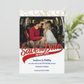 Baseball sparen de Datum met Foto Aankondiging (Staand voorkant)