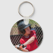 Baseball Speler Naam Nummer Foto Gepersonaliseerd Sleutelhanger (Achterkant)