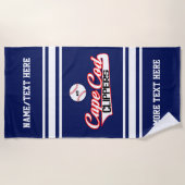 Baseball Speler Nummer Team Club Logo Custom Strandlaken (Voorkant)
