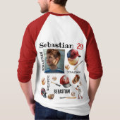 Baseball speler Softball GEPERSONALISEERDE Foto Na T-shirt (Achterkant)