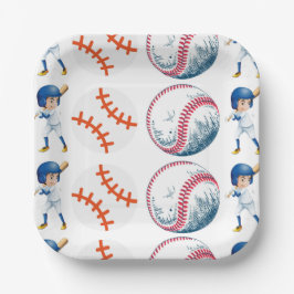 Baseball speler waterverf papier borden papieren bordje
