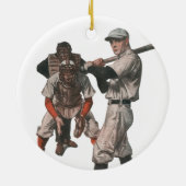  Baseball-spelers in sport Keramisch Ornament (Achterkant)
