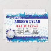 BASEBALL SPLASH Bar Mitzvah Uitnodiging (Voorkant)
