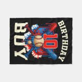 Baseball Splash Drip 10th Birthday Srts Lover Boy Fleece Deken (Voorkant (Horizontaal))