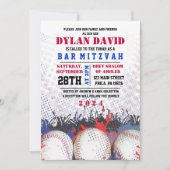 BASEBALL Splatter Bar Bat mitzvah Invitation (Devant)