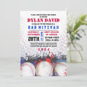 BASEBALL Splatter Bar Bat mitzvah Invitation (Debout devant)