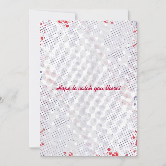 BASEBALL Splatter Bar Bat mitzvah Invitation (Dos)