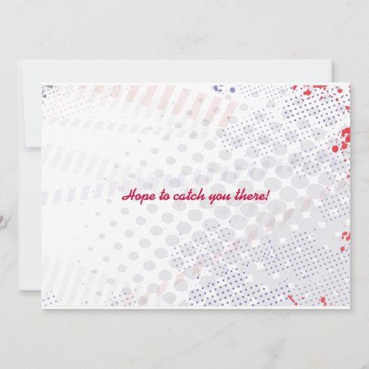 BASEBALL Splatter Bar Bat mitzvah Invitation (Dos)