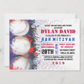 BASEBALL Splatter Bar Bat mitzvah Invitation (Devant)