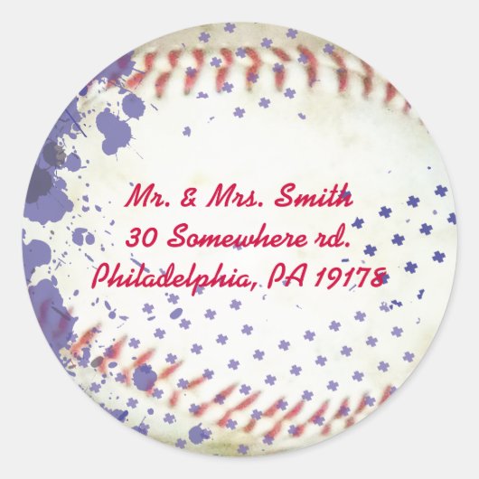 Baseball Splatter Bar Bat Mitzvah Reply sticker (Voorkant)
