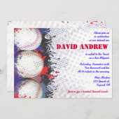 BASEBALL Splatter Bar Bat Mitzvah Uitnodiging (Voorkant / Achterkant)