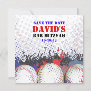 BASEBALL SPLATTER Bar Mitzvah BEWAART DE DATUMkaar