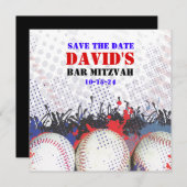 BASEBALL SPLATTER Bar Mitzvah ENREGISTRER LA carte (Devant / Derrière)