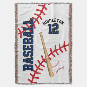 Baseball Sport Ball Design - Blauw Deken