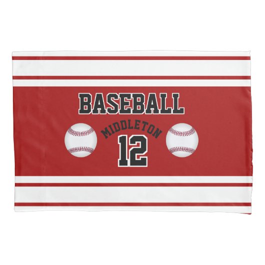 Baseball Sport Ball Design - Dark Red - Editable Kussensloop (Voorkant)