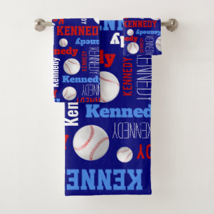 Baseball sport bleu rouge blanc nom personnalisé
