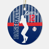 Baseball ⚾ Sport - Dark Blue - Batter Keramisch Ornament (Links)