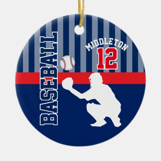 Baseball ⚾ Sport - Dark Blue - Catcher Keramisch Ornament (Voorkant)