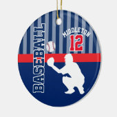 Baseball ⚾ Sport - Dark Blue - Catcher Keramisch Ornament (Links)