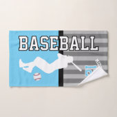 Baseball Sport en Bleu Bébé et Gris (Serviette à main)
