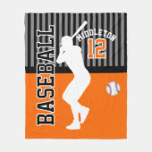 Baseball ⚾ Sport - Oranje Fleece Deken (Voorkant)
